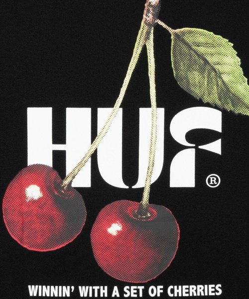 HUF（ハフ）の「SET OF CHERRIES TEE（Tシャツ/カットソー・メンズ・ブラック/ナチュラル・S/M/L/XL/XXL）」の4枚目の写真