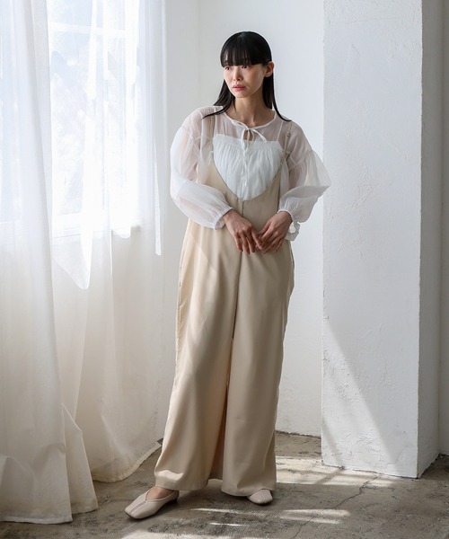 No Rule No Line（ノール－ルノーライン）の「エアリードレープ キャミソールオールインワン サロペット（つなぎ/オールインワン・レディース・ベージュ/グレー/ブラック・FREE）」の20枚目の写真