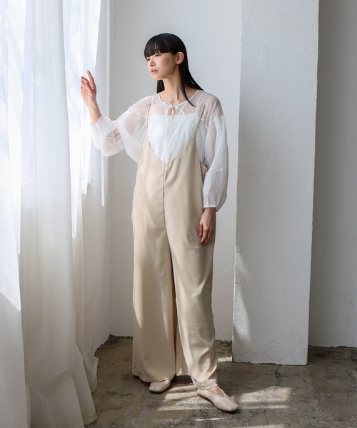 No Rule No Line（ノール－ルノーライン）の「エアリードレープ キャミソールオールインワン サロペット（つなぎ/オールインワン・レディース・ベージュ/グレー/ブラック・FREE）」の22枚目の写真