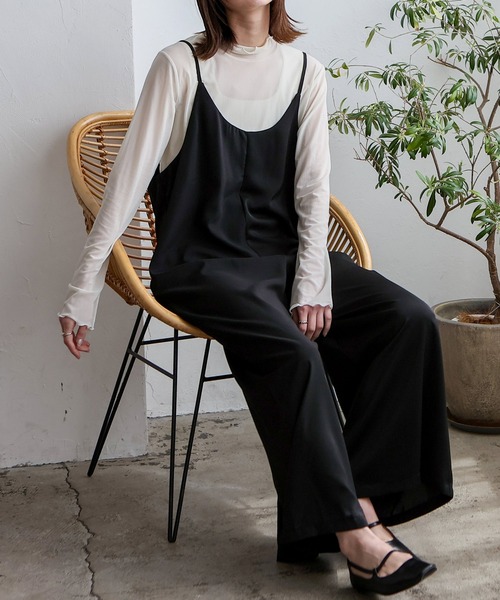 No Rule No Line（ノール－ルノーライン）の「エアリードレープ キャミソールオールインワン サロペット（つなぎ/オールインワン・レディース・ベージュ/グレー/ブラック・FREE）」の11枚目の写真