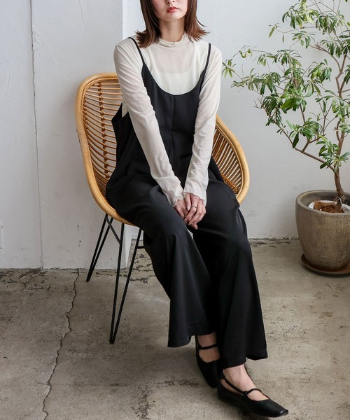 No Rule No Line（ノール－ルノーライン）の「エアリードレープ キャミソールオールインワン サロペット（つなぎ/オールインワン・レディース・ベージュ/グレー/ブラック・FREE）」の12枚目の写真