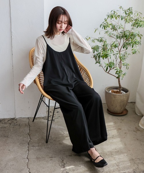 No Rule No Line（ノール－ルノーライン）の「エアリードレープ キャミソールオールインワン サロペット（つなぎ/オールインワン・レディース・ベージュ/グレー/ブラック・FREE）」の13枚目の写真