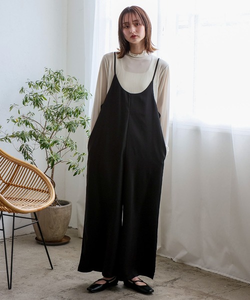 No Rule No Line（ノール－ルノーライン）の「エアリードレープ キャミソールオールインワン サロペット（つなぎ/オールインワン・レディース・ベージュ/グレー/ブラック・FREE）」の14枚目の写真