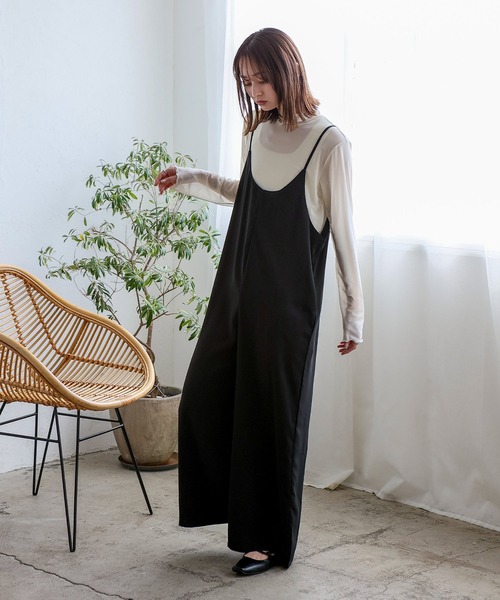 No Rule No Line（ノール－ルノーライン）の「エアリードレープ キャミソールオールインワン サロペット（つなぎ/オールインワン・レディース・ベージュ/グレー/ブラック・FREE）」の15枚目の写真