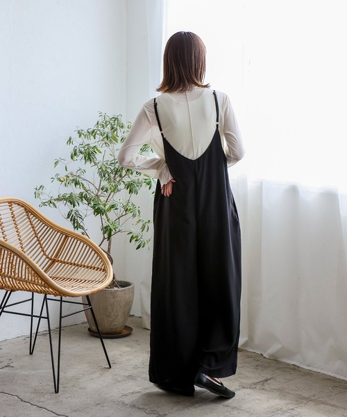 No Rule No Line（ノール－ルノーライン）の「エアリードレープ キャミソールオールインワン サロペット（つなぎ/オールインワン・レディース・ベージュ/グレー/ブラック・FREE）」の16枚目の写真