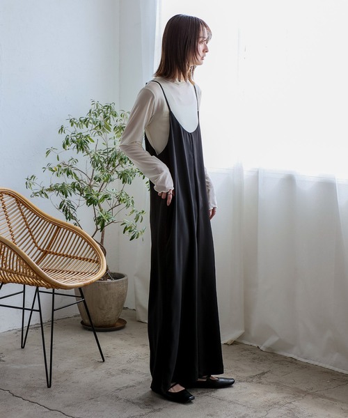 No Rule No Line（ノール－ルノーライン）の「エアリードレープ キャミソールオールインワン サロペット（つなぎ/オールインワン・レディース・ベージュ/グレー/ブラック・FREE）」の17枚目の写真