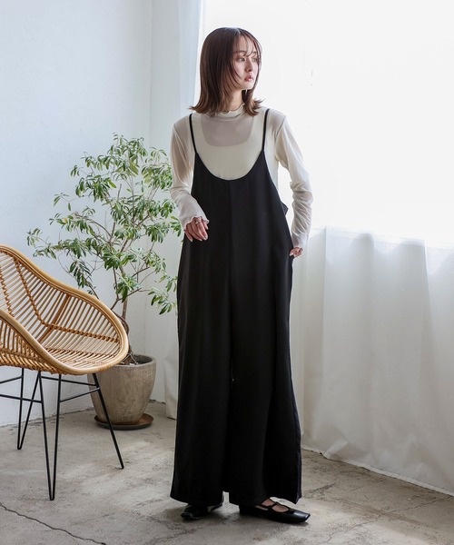 No Rule No Line（ノール－ルノーライン）の「エアリードレープ キャミソールオールインワン サロペット（つなぎ/オールインワン・レディース・ベージュ/グレー/ブラック・FREE）」の19枚目の写真