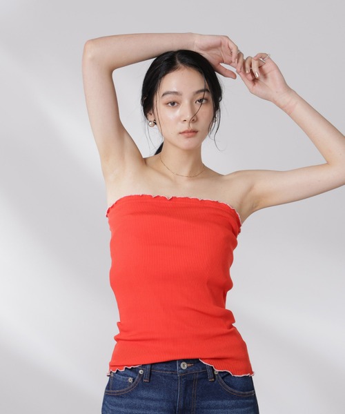 Opera SPORT(オペラスポーツ)の「OperaSPORT/ROSETTE SEAMLESS TUBETOP(Tシャツ/カットソー・レディース・レッド・S)」の2枚目の写真