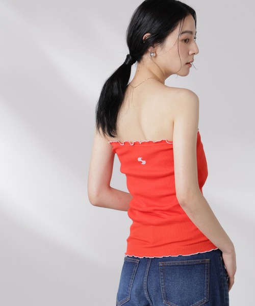 Opera SPORT(オペラスポーツ)の「OperaSPORT/ROSETTE SEAMLESS TUBETOP(Tシャツ/カットソー・レディース・レッド・S)」の4枚目の写真
