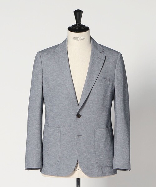 green label relaxing（グリーンレーベルリラクシング）の「ポリエステル ジャージ カノコ 2B ジャケット -ウォッシャブル・ストレッチ・吸水速乾-（テーラードジャケット・メンズ・グレー系/ブラウン系/ロイヤルブルー/ネイビー・M/L/XL/XS/S）」の18枚目の写真