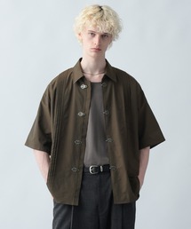 HARE 半袖 レザーカットシャツ チャコールグレー HARE（ハレ）の「レーザーカットシャツ(HARE)（シャツ/ブラウス