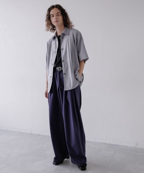 HARE（ハレ）の「【SET UP対応】YOSEプリーツメタルボタンシャツ(HARE)（シャツ/ブラウス・メンズ・ブラック/グレー系その他/グレー/レッド/ブラウン系その他・FREE）」の13枚目の写真