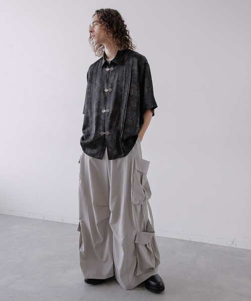 HARE（ハレ）の「【SET UP対応】YOSEプリーツメタルボタンシャツ(HARE)（シャツ/ブラウス・メンズ・ブラック/グレー系その他/グレー/レッド/ブラウン系その他・FREE）」の9枚目の写真