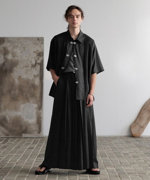 HARE（ハレ）の「【SET UP対応】YOSEプリーツメタルボタンシャツ(HARE)（シャツ/ブラウス・メンズ・ブラック/グレー系その他/グレー/レッド/ブラウン系その他・FREE）」の22枚目の写真