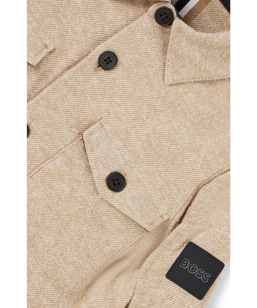 BOSS(ボス)の「キッズ ロングスリーブ ブラッシュドコットン シャツ ロゴパッチ(シャツ/ブラウス・キッズ・ベージュ・110/140/150/125/114/100)」の3枚目の写真