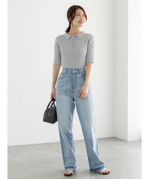 Te chichi（テチチ）の「スキッパーポロリブニット《2025summer catalog item》（ニット/セーター・レディース・グレー/カーキ/チャコールグレー・F）」の14枚目の写真