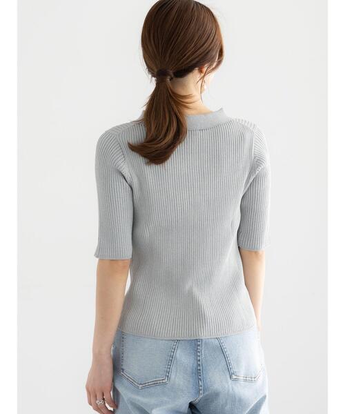 Te chichi（テチチ）の「スキッパーポロリブニット《2025summer catalog item》（ニット/セーター・レディース・グレー/カーキ/チャコールグレー・F）」の16枚目の写真