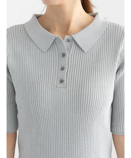 Te chichi（テチチ）の「スキッパーポロリブニット《2025summer catalog item》（ニット/セーター・レディース・グレー/カーキ/チャコールグレー・F）」の18枚目の写真