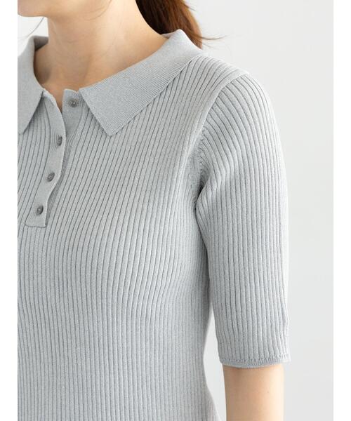 Te chichi（テチチ）の「スキッパーポロリブニット《2025summer catalog item》（ニット/セーター・レディース・グレー/カーキ/チャコールグレー・F）」の19枚目の写真