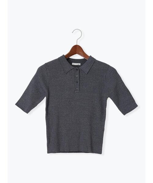 Te chichi（テチチ）の「スキッパーポロリブニット《2025summer catalog item》（ニット/セーター・レディース・グレー/カーキ/チャコールグレー・F）」の20枚目の写真