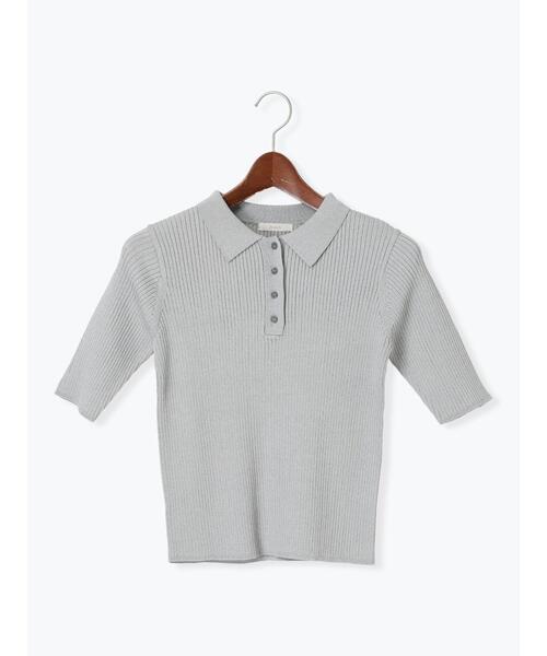 Te chichi（テチチ）の「スキッパーポロリブニット《2025summer catalog item》（ニット/セーター・レディース・グレー/カーキ/チャコールグレー・F）」の22枚目の写真