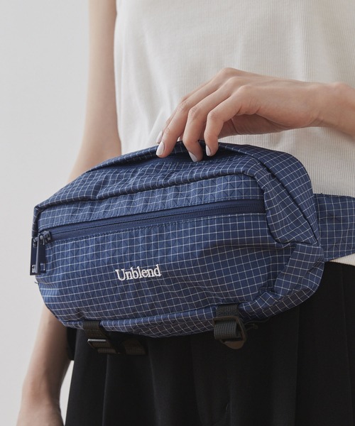 Unblend】リップストップ チェック柄 ウエストポーチ MONO-MART LADY'S