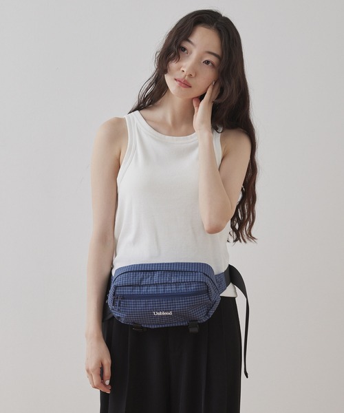 Unblend（アンブレンド）の「【Unblend】リップストップ チェック柄 ウエストポーチ（ボディバッグ/ウエストポーチ・レディース・ブルー/ブラック/レッド・FREE）」の10枚目の写真