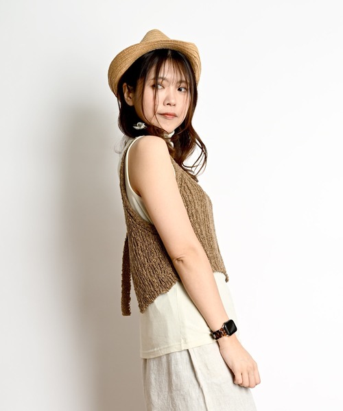 MARAI(マーライ)の「UVカット タートルネック ノースリーブ タンクトップ ハイネック カットソー(タンクトップ・レディース・ライトグレー/ブラック/ライトブルー/イエロー/ネイビー/グレー/ピンク/ホワイト・L/M/LL)」の19枚目の写真