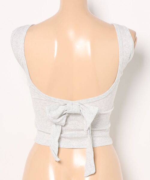 Lace Ladies(レースレディース)の「Vバック リボン付き カップ付き ノースリーブ タンクトップ(タンクトップ・レディース・ピンク/ホワイト/ブラック/ブルー/グレー・M/S)」の7枚目の写真