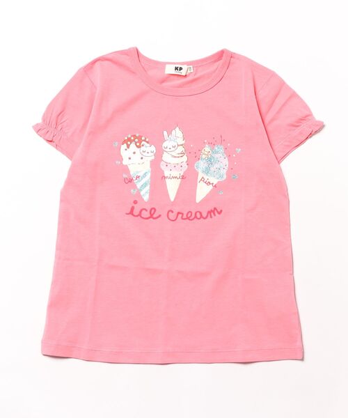 KP（ケーピー）の「mimi アイスクリームプリント 半袖Ｔシャツ（Tシャツ/カットソー・キッズ・オフホワイト/ワインレッド・90cm/100cm/110cm/120cm/130cm/140cm/80ｃｍ）」の2枚目の写真