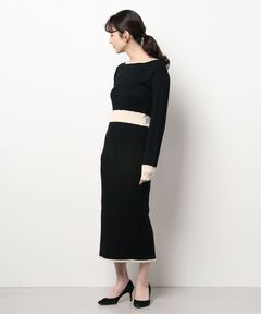 Knuth Marf　2wayシフォンドッキングワンピース ブラック　ロング　黒 Knuth Marf 2wayシフォンドッキングワンピース ブラック ロング