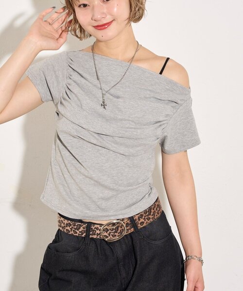ギャザーオフショル半袖トップス（Tシャツ/カットソー）｜WHO'S