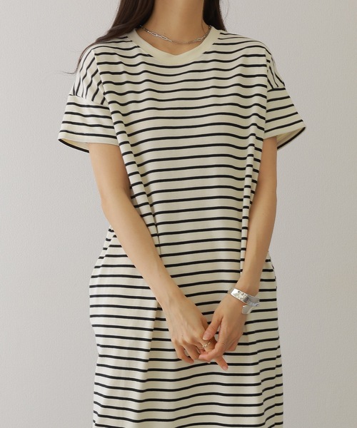 Lace Ladies（レースレディース）の「クルーネック 配色 ボーダー マキシ ワンピース（ワンピース・レディース・ネイビー/アイボリー/ブラック・S/FREE）」の17枚目の写真