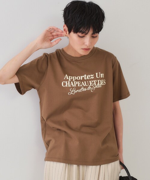 OPAQUE.CLIP(オペークドットクリップ)の「サーフロゴTシャツ【洗濯機洗い可】(Tシャツ/カットソー・レディース・ホワイト/モスグリーン/ダークブラウン・38/40)」の3枚目の写真