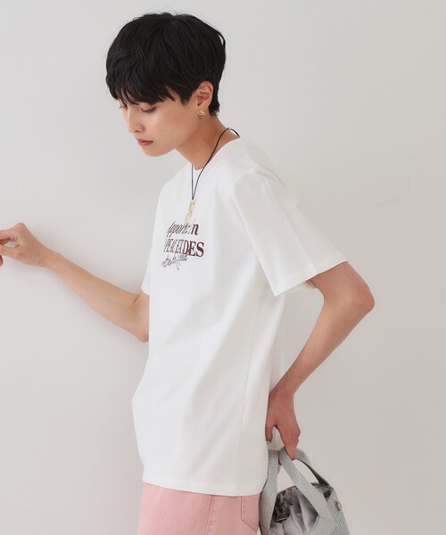 OPAQUE.CLIP(オペークドットクリップ)の「サーフロゴTシャツ【洗濯機洗い可】(Tシャツ/カットソー・レディース・ホワイト/モスグリーン/ダークブラウン・38/40)」の22枚目の写真