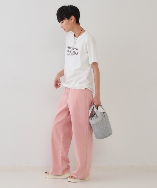 OPAQUE.CLIP(オペークドットクリップ)の「サーフロゴTシャツ【洗濯機洗い可】(Tシャツ/カットソー・レディース・ホワイト/モスグリーン/ダークブラウン・38/40)」の21枚目の写真