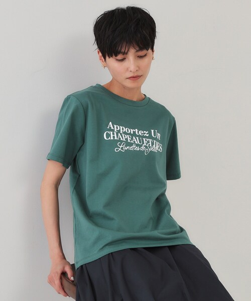 OPAQUE.CLIP(オペークドットクリップ)の「サーフロゴTシャツ【洗濯機洗い可】(Tシャツ/カットソー・レディース・ホワイト/モスグリーン/ダークブラウン・38/40)」の18枚目の写真
