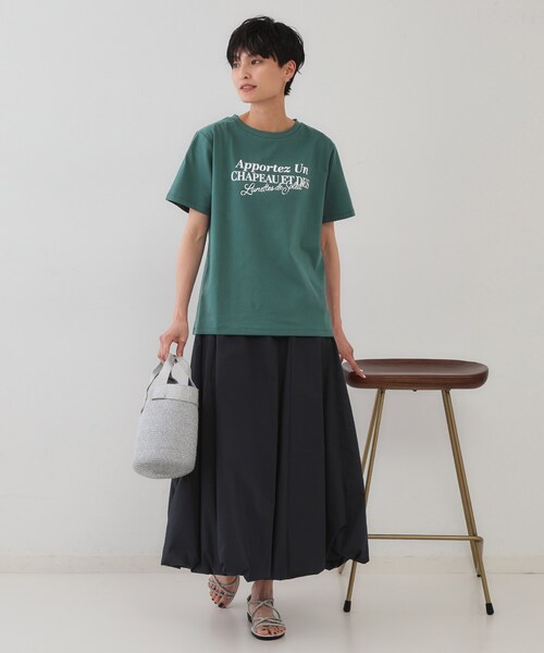 OPAQUE.CLIP(オペークドットクリップ)の「サーフロゴTシャツ【洗濯機洗い可】(Tシャツ/カットソー・レディース・ホワイト/モスグリーン/ダークブラウン・38/40)」の17枚目の写真