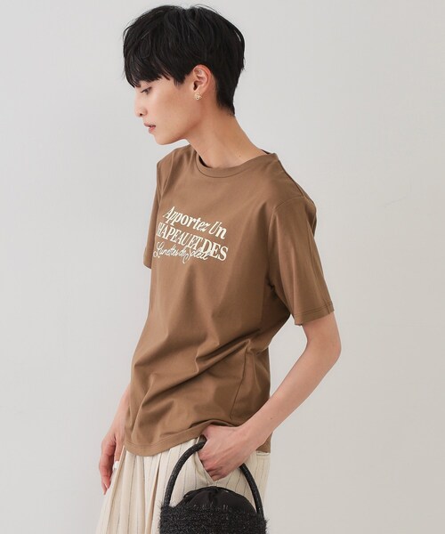 OPAQUE.CLIP(オペークドットクリップ)の「サーフロゴTシャツ【洗濯機洗い可】(Tシャツ/カットソー・レディース・ホワイト/モスグリーン/ダークブラウン・38/40)」の14枚目の写真