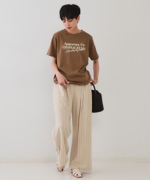 OPAQUE.CLIP(オペークドットクリップ)の「サーフロゴTシャツ【洗濯機洗い可】(Tシャツ/カットソー・レディース・ホワイト/モスグリーン/ダークブラウン・38/40)」の13枚目の写真