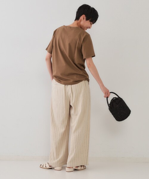OPAQUE.CLIP(オペークドットクリップ)の「サーフロゴTシャツ【洗濯機洗い可】(Tシャツ/カットソー・レディース・ホワイト/モスグリーン/ダークブラウン・38/40)」の12枚目の写真