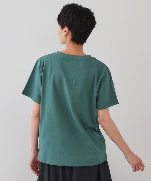OPAQUE.CLIP(オペークドットクリップ)の「サーフロゴTシャツ【洗濯機洗い可】(Tシャツ/カットソー・レディース・ホワイト/モスグリーン/ダークブラウン・38/40)」の8枚目の写真