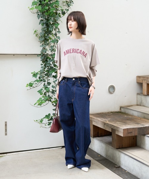 AMERICANA×MICA＆DEAL/ アメリカーナ×マイカ】fill tee ロゴ