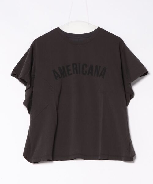 tシャツ 「AMERICANA×MICA＆DEAL/ アメリカーナ×マイカ」fill tee ロゴフリルスリーブTシャツ レディース AMERICANA tシャツ 「AMERICANA×MICA＆DEAL/ アメリカーナ