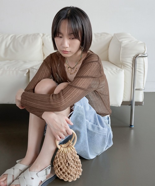 UNE MANSION(ユヌマンション)の「【別途着用可能】ブルーサマービーズ&ゴールドマリンレイヤードセットネックレス(ネックレス・レディース・ゴールド・FREE)」の8枚目の写真