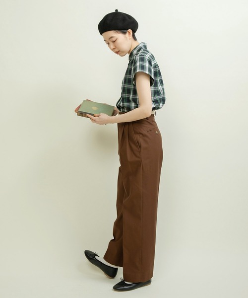 CHILD WOMAN(チャイルドウーマン)の「ギザタータン ボタンダウン半袖シャツ(シャツ/ブラウス・レディース・グリーン/ネイビー・FREE)」の13枚目の写真