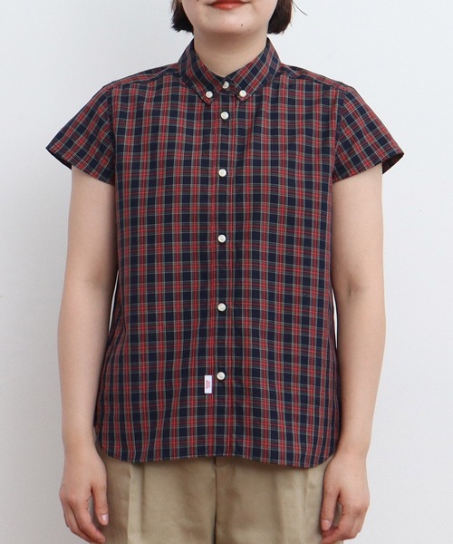 CHILD WOMAN(チャイルドウーマン)の「ギザタータン ボタンダウン半袖シャツ(シャツ/ブラウス・レディース・グリーン/ネイビー・FREE)」の21枚目の写真