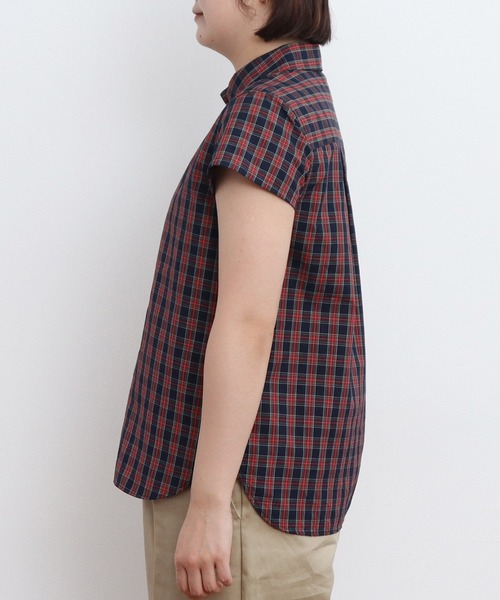 CHILD WOMAN(チャイルドウーマン)の「ギザタータン ボタンダウン半袖シャツ(シャツ/ブラウス・レディース・グリーン/ネイビー・FREE)」の22枚目の写真