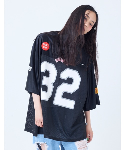Little sunny bite（リトルサニーバイト）の「sporty mesh big tee（Tシャツ/カットソー・レディース・ブラック/ホワイト/ピンク・SMALL/MEDIUM）」の2枚目の写真