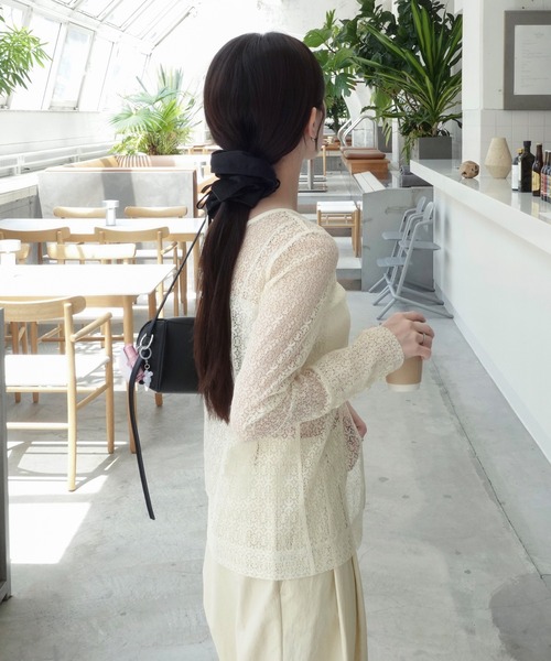 セール】【nao original】2WAYレースブラウス /長袖 レース 前開き